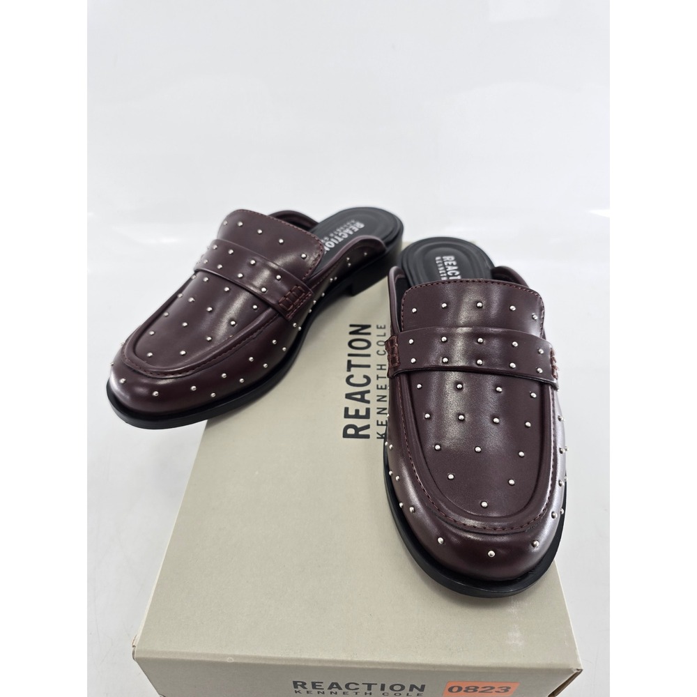 Kenneth Cole Reaction Elmhurst Mules Womens 6 Brown Studded - New